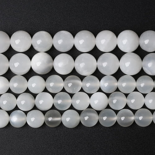 36pcs 10mm Natural White Moonstone Beads AAA Gemstone Round Loose Beads for Jewelry Making DIY Bracelets Necklaces Crystal Energy Healing Stone Beads 15" (10mm, White Moonstone)