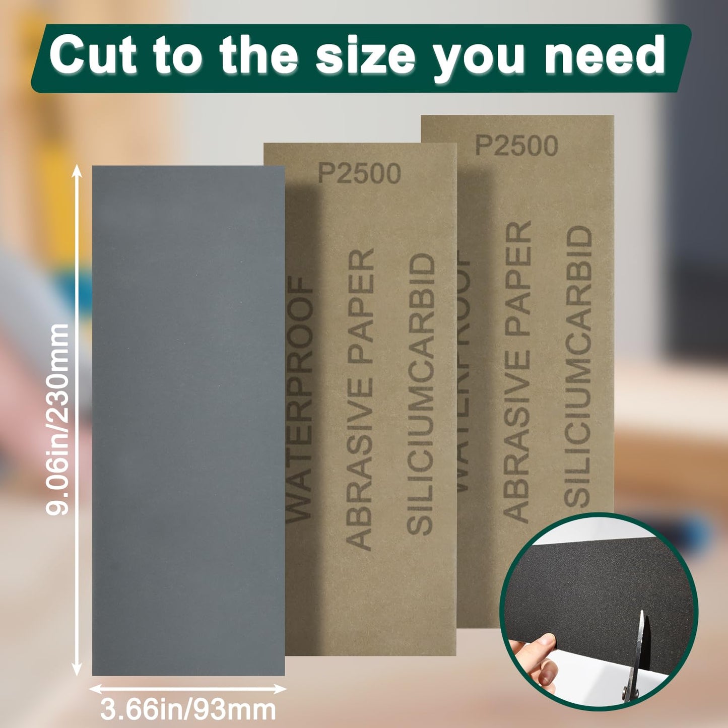 20PCS Sand Paper 2500 Grit Sandpaper Sheets, 9 x 3.6 Inch Wet Dry Sandpaper Sheets, Sand Paper for Metal, Wood Furniture, Automotive and Crafts