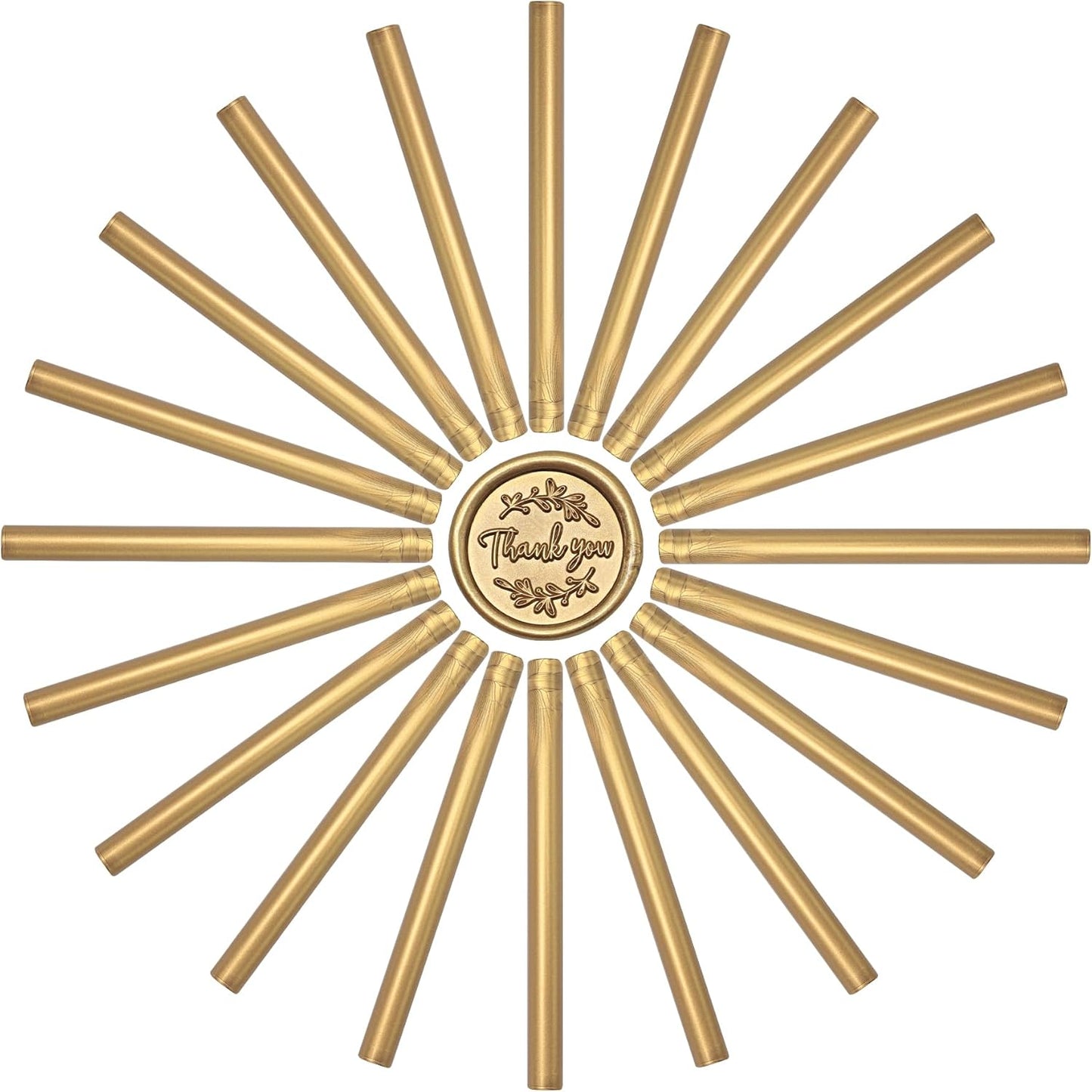SWANGSA 20 Pieces Glue Gun Sealing Wax Sticks Antique Gold for Wax Seal Stamp, Great for Wedding Invitations, Cards, Envelopes, Wine Packages, Gift Wrapping (Antique Gold)