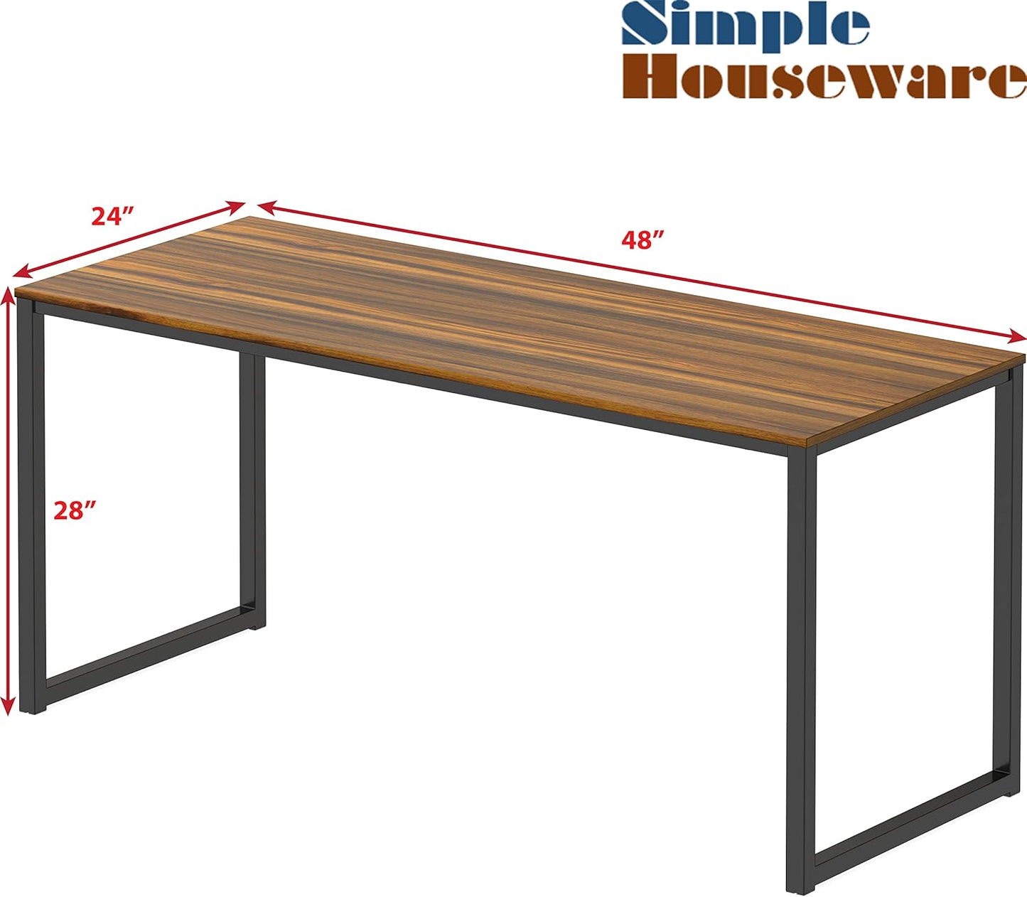 SHW Mission 48-Inch Home Office Computer Desk, Walnut