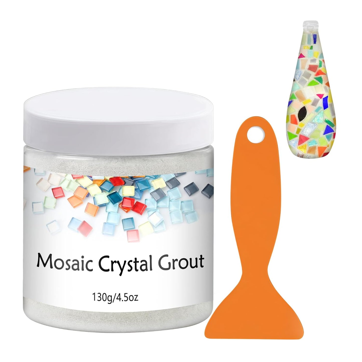 Mosaic Crystal Grout, Mosaics Tile Tools, Mosaic Tile Accessories – Essential for Handmade Grouting and Perfect for DIY Craft Projects (Translucent, 4.5oz)