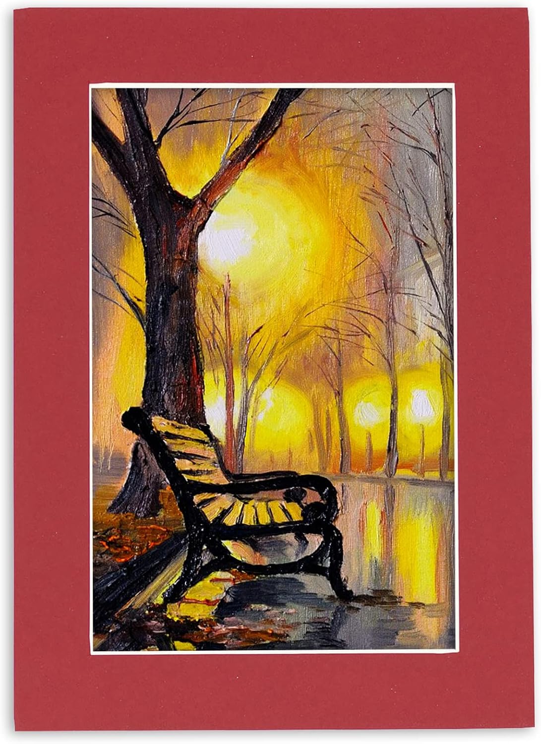 Poster Palooza 8.5x11 Mat Bevel Cut for 7x9 Photos - Acid Free Deep Red Precut Matboard - For Pictures, Photos, Framing - 4-ply Thickness