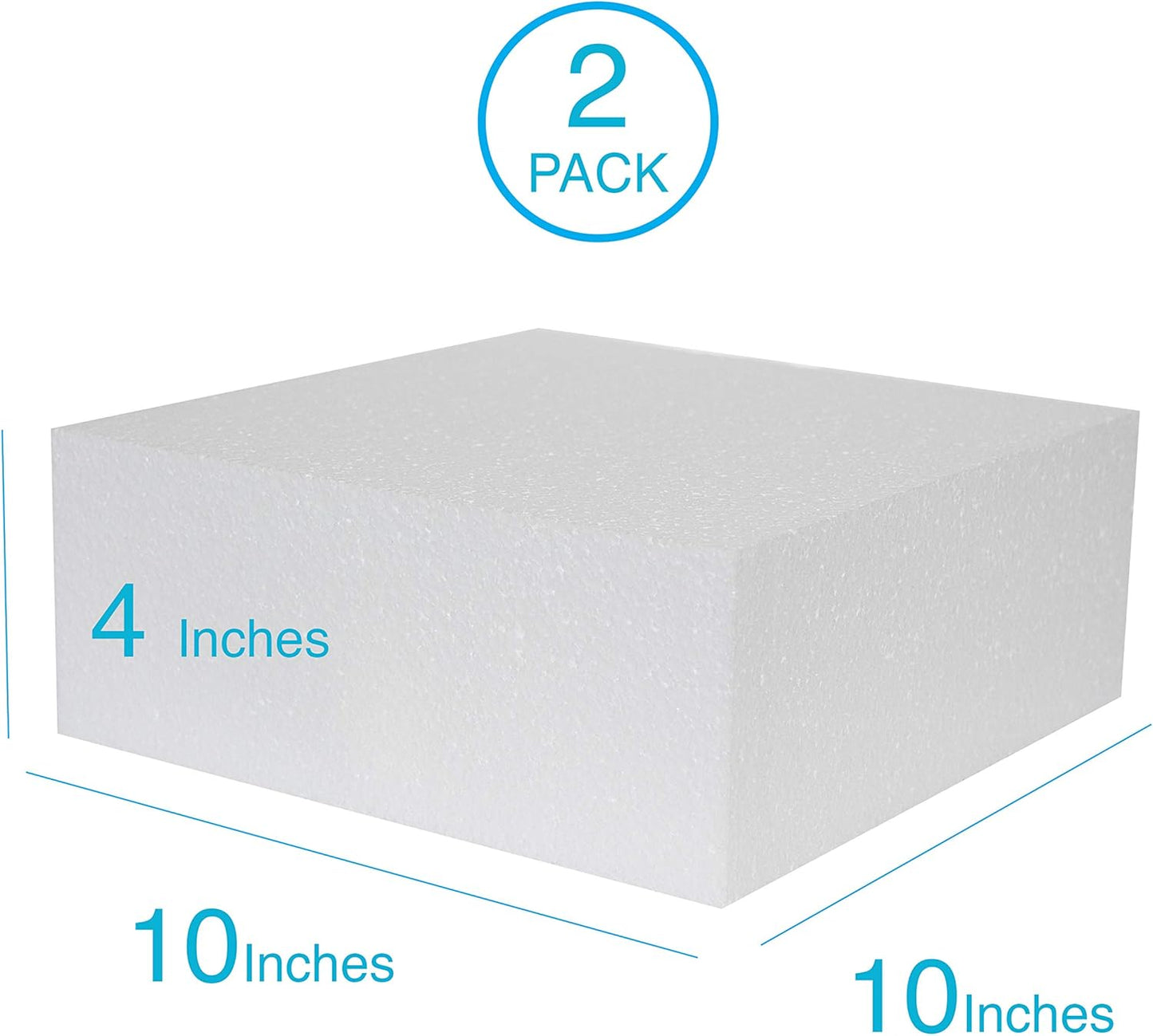 Silverlake 10x10x4 Craft Foam for Styrofoam Block Projects (2-Pack)