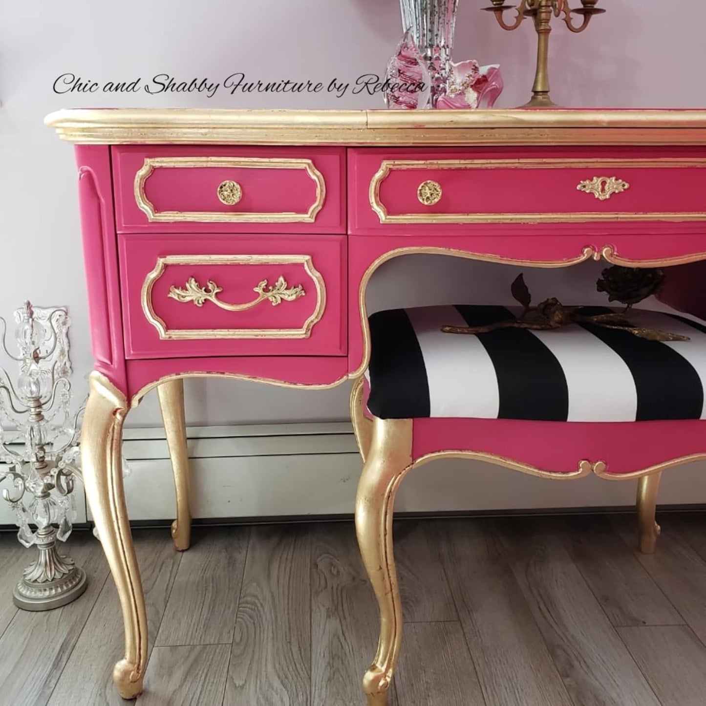 Dixie Belle Paint Company Chalk Finish Furniture Paint - Peony (32oz) - Matte Hot Pink Chic Chalk Mineral DIY Furniture Paint