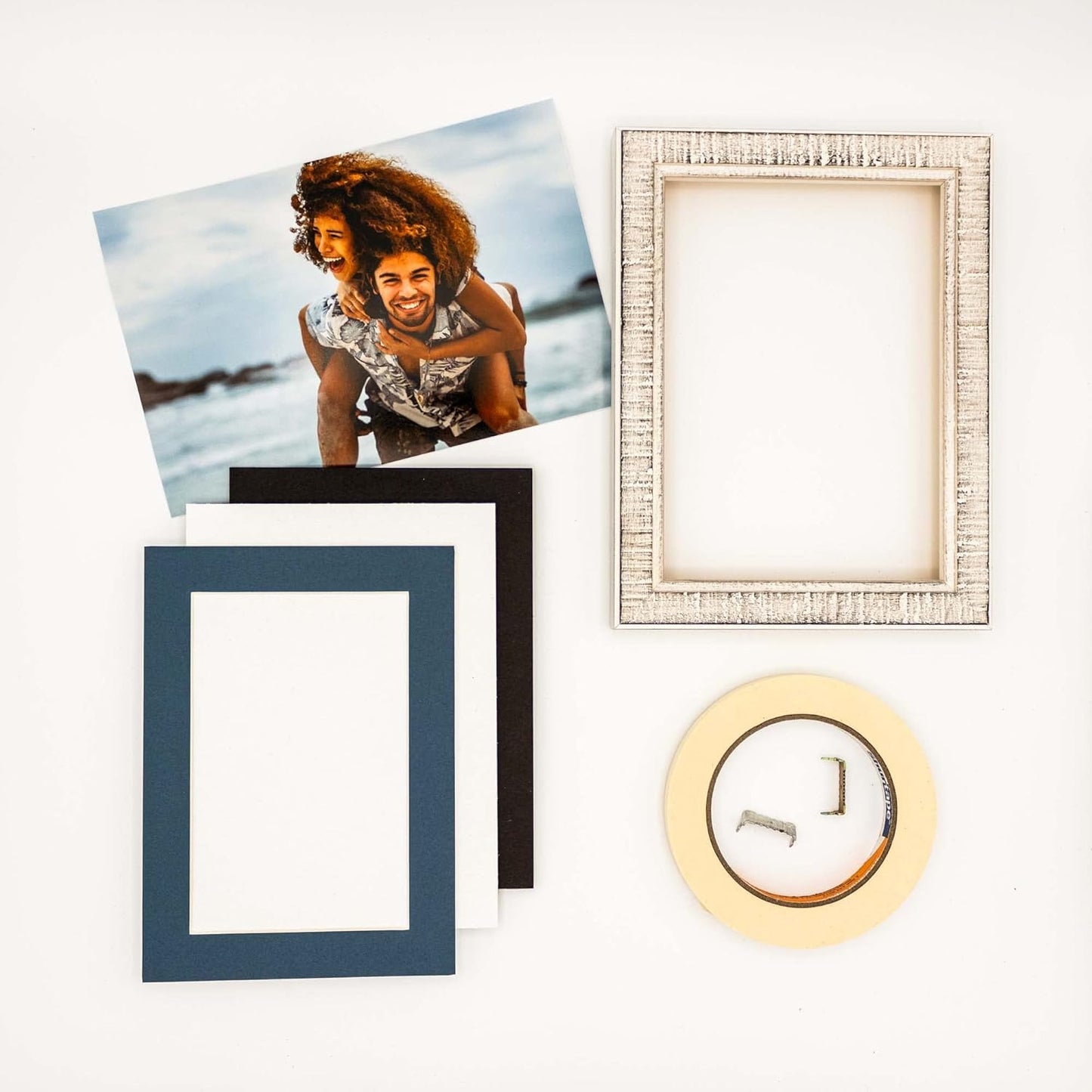 8x10 Mat Bevel Cut for 5.5x8.5 Photos - Acid Free Steel Blue Precut Matboard - For Pictures, Photos, Framing - 4-ply Thickness
