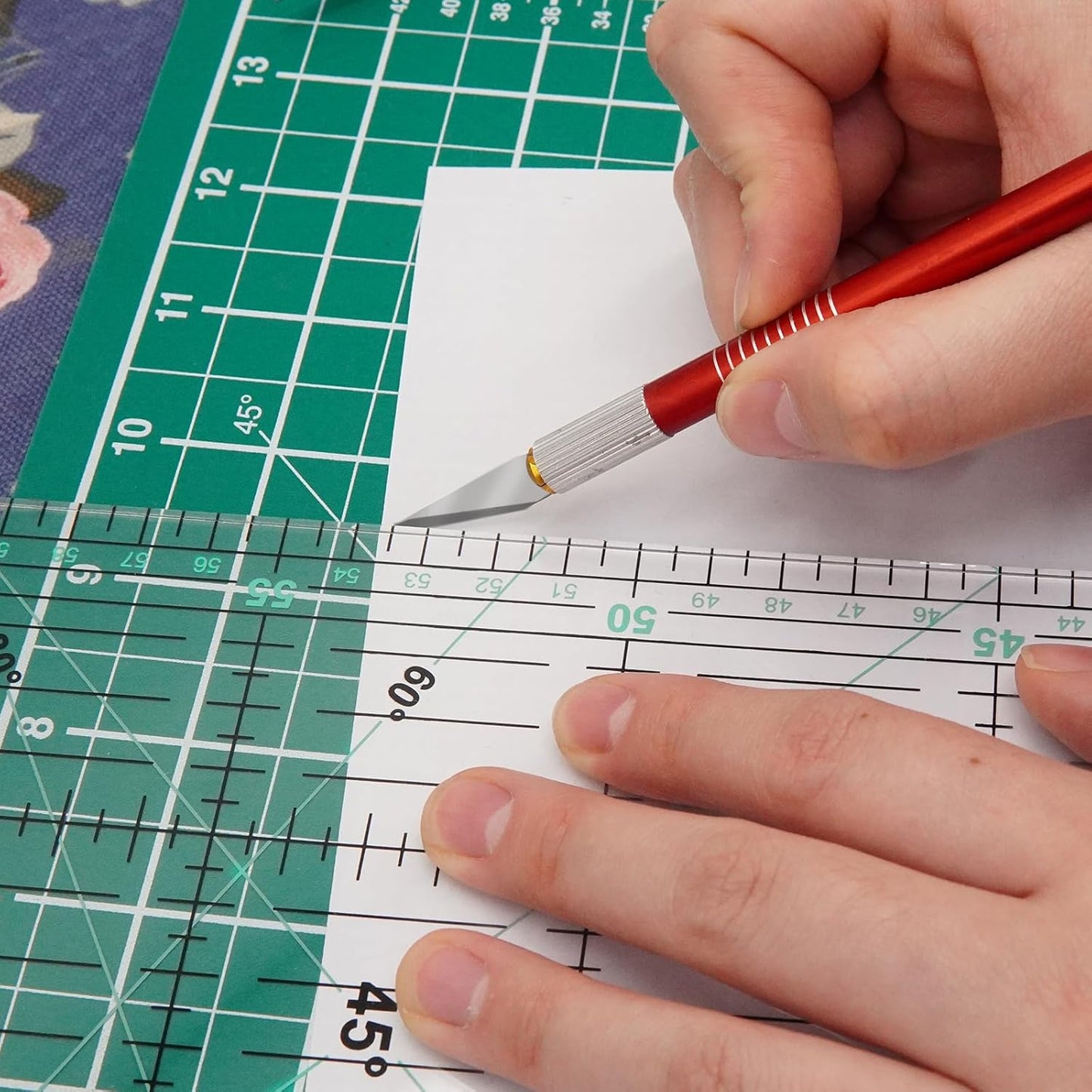 MANUFORE Quilting Ruler 15 x 60cm Sewing Acrylic Ruler Anti-Slip Metric Ruler DIY Quilting Tools with Clear Printed Lines for Precise Cutting