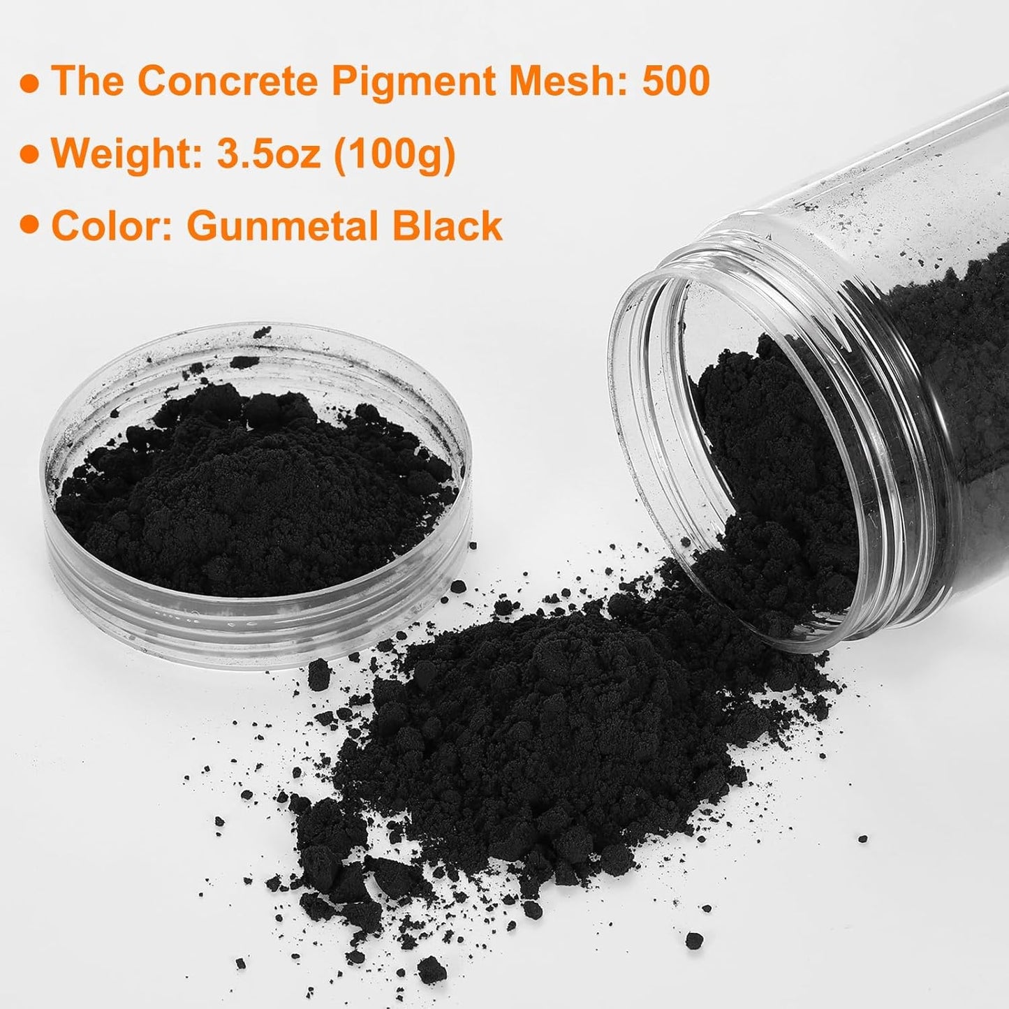 HARFINGTON Iron Oxide Powder Concrete Pigment 500 Mesh 3.5oz (100g) Iron Oxide Grout Pigment for Pastel Tile Paint Concrete Cement, Gunmetal Black