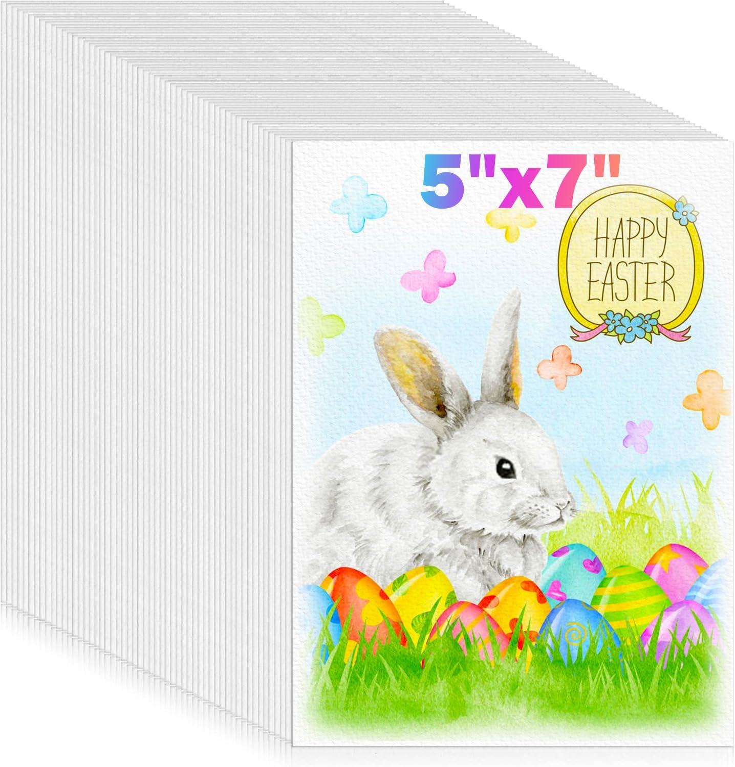128 Sheets Watercolor Paper Bulk, Stocking Stuffers for Kids, 5"x7" 140lb/300gsm Cold Press White Water Color Paper for Teacher Students, Classroom Must Have, Study Essentials, College School Supplies