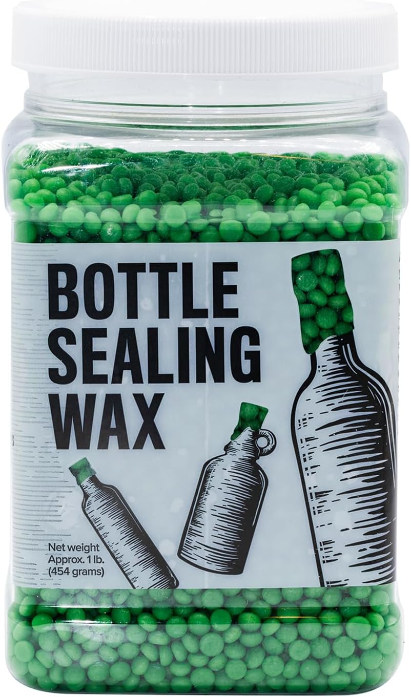 Blended Waxes, Inc. Bottle Sealing Wax, Pastille Wax Seal Beads For Wine, Beer, and Liquor Bottle Sealing, Seals Between 25-30 Bottles, 1 lb, Emerald Green