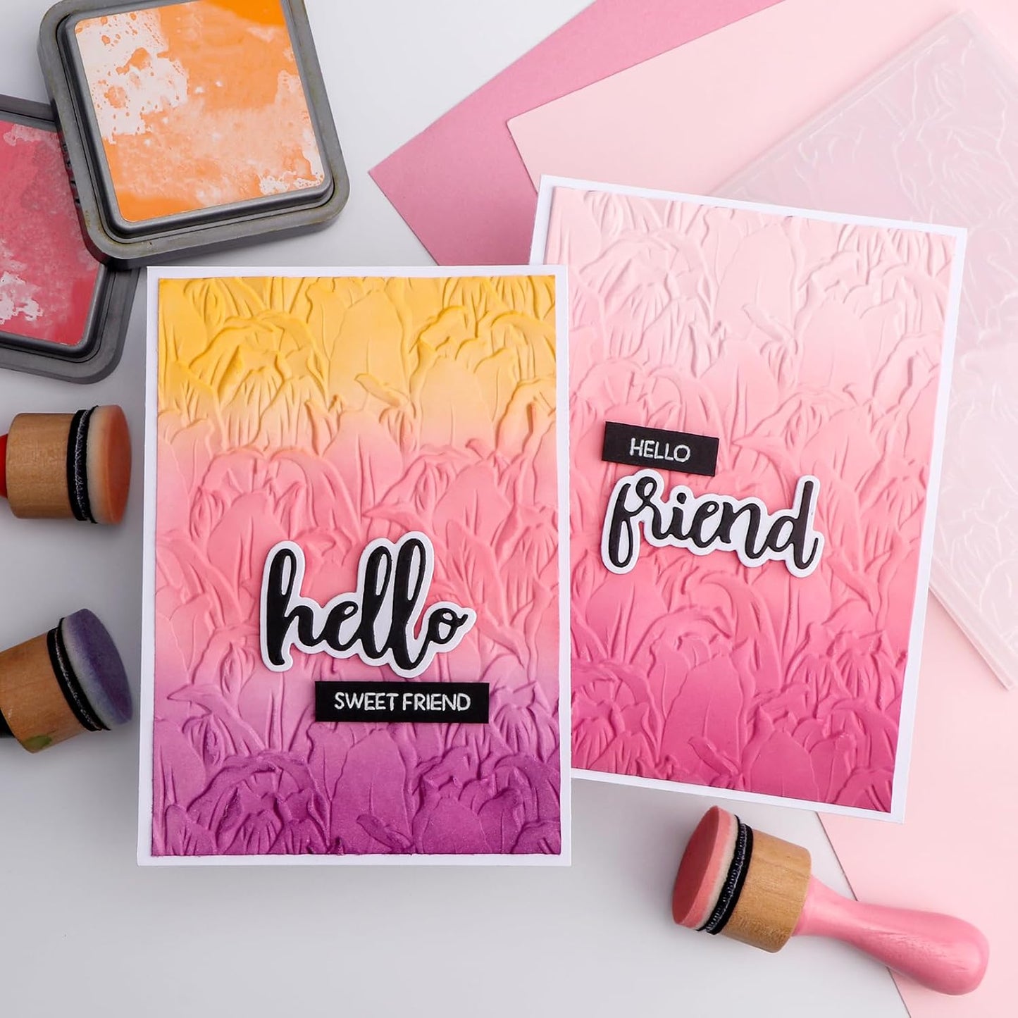 BAOFALI 3D Embossing Folder for Card Making, Leaves Plastic Texture Fades Embossing Folder Template for Scrapbooking and Other Paper Craft Album Stamps DIY Decoration 6.3" L x 4.5" W