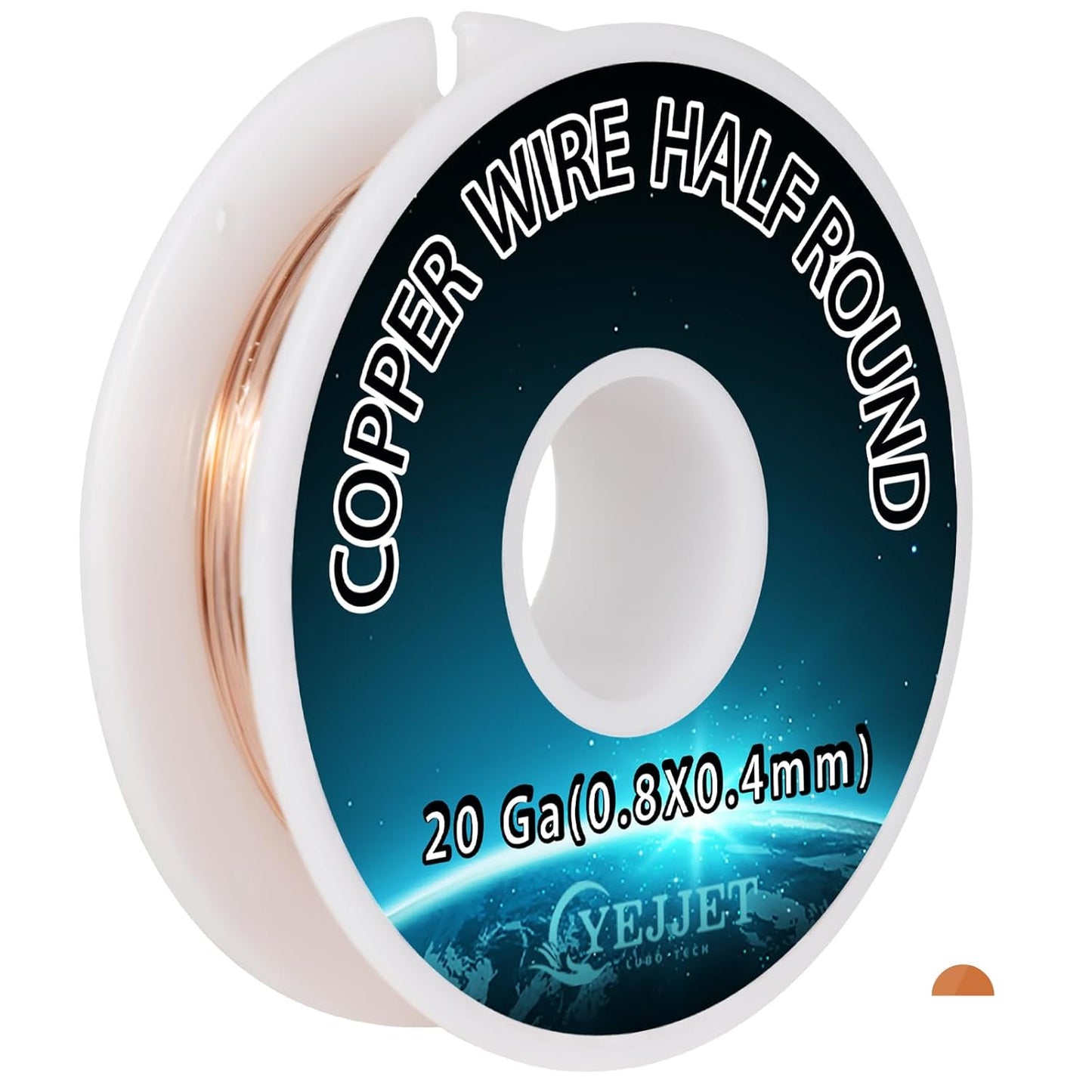 Extra Long 20 Gauge Copper Wire Half Round - 3.0 oz (115 Feet) Conductive Metal Wire for Model Making & Wire Wrapping