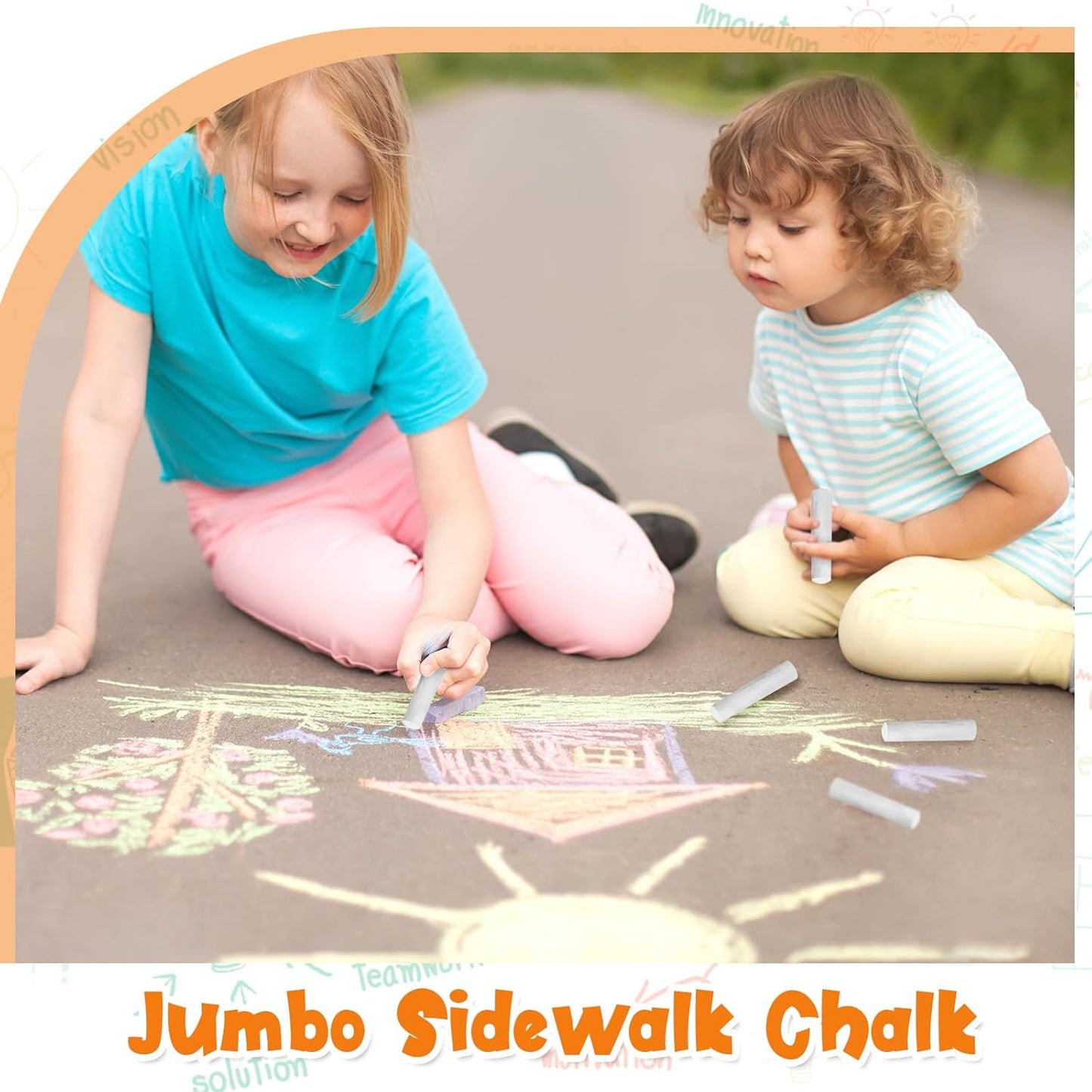 20 Pcs Sidewalk Chalks for Kids Non Toxic Jumbo Chalk for Party Gift Outdoor Art Classroom Play Painting (White)
