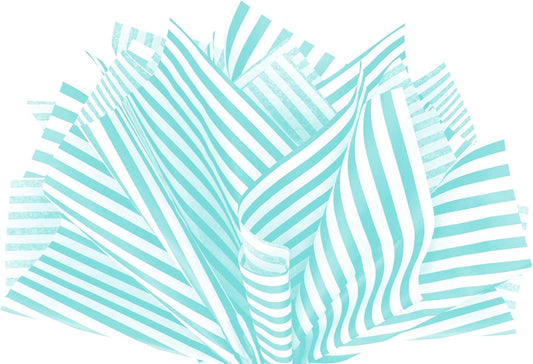 Flexicore Packaging Azure Pin Stripe Print Gift Wrap Tissue Paper Size: 15 Inch X 20 Inch | Count: 10 Sheets | Color: Azure Pin Stripe