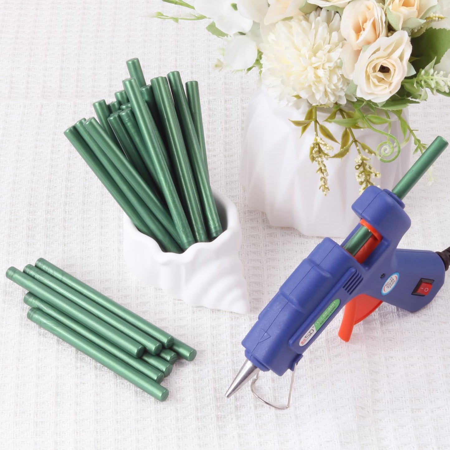 Pine Green Wax Seal Sticks, 30pcs Sealing Wax Sticks, HOSEALING Glue Gun Wax Seal Sticks for Wax Seal Stamp, Premium Sealing Wax for Wedding Invitations, Letter, Envelope (Mini Size)