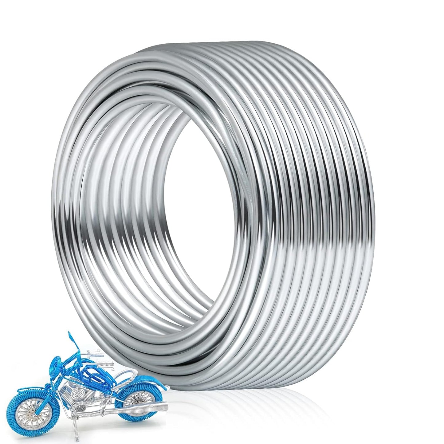 3mm Craft Wire for Sculpting, 52 Ft Aluminum Bendable Thick Metal for Bonsai Trees, Floral Armature, Weaving, Wrapping, Clay Models, Dolls, DIY Jewelry Making (9 Gauge Thickness)