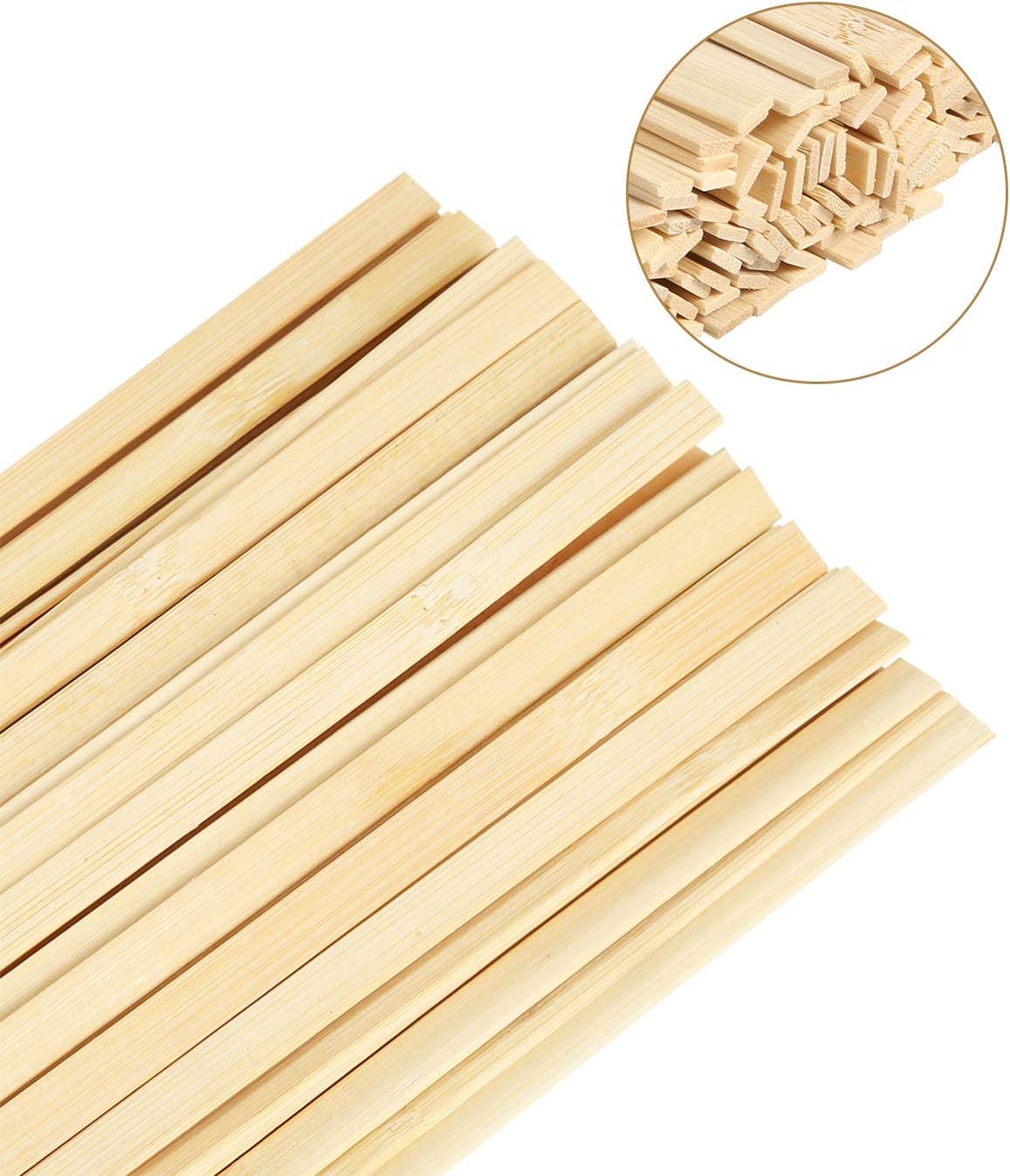 Pllieay 200 Pieces Bamboo Sticks Wood Extra Long Sticks for Crafting (15.7 Inches Length × 3/8 Inches Width)
