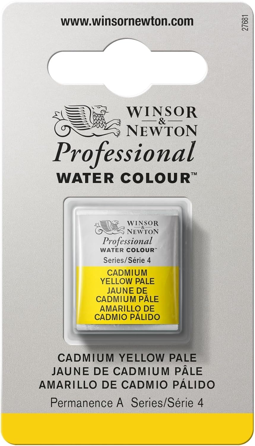 Winsor & Newton Professional Water Colour Paint, Half Pan, Cadmium Yellow Pale
