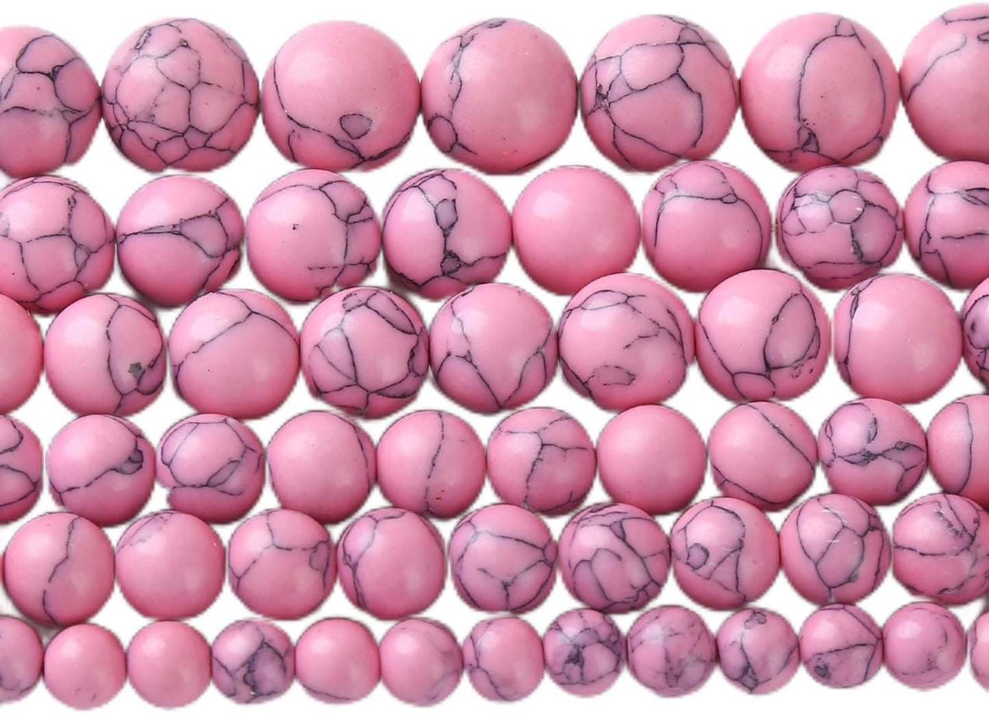 32pcs 12mm Pink Turquoise Beads Natural Stone Round Loose Spacer Beads for Jewelry Making DIY Bracelet Necklace 1 Strand 15inch