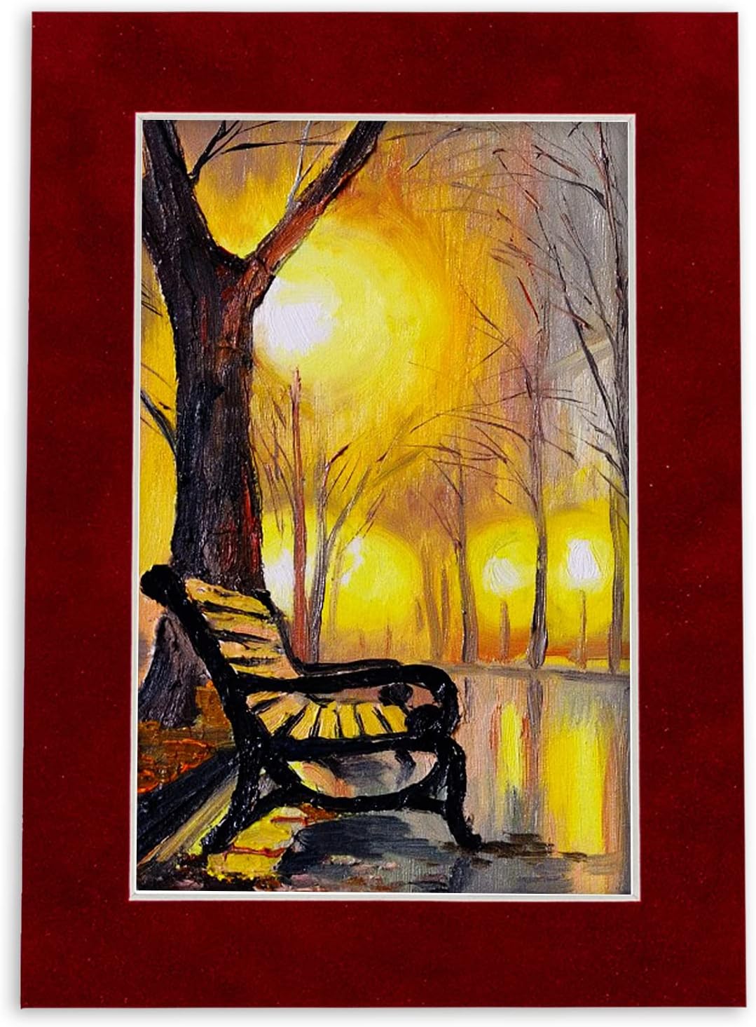 8x10 Mat Bevel Cut for 6x8 Photos - Acid Free Bright Red Suede Precut Matboard With Backing Board and Crystal Clear, Self Seal Photo Mat Bag - For Pictures, Photos, Framing - 4-ply Thickness