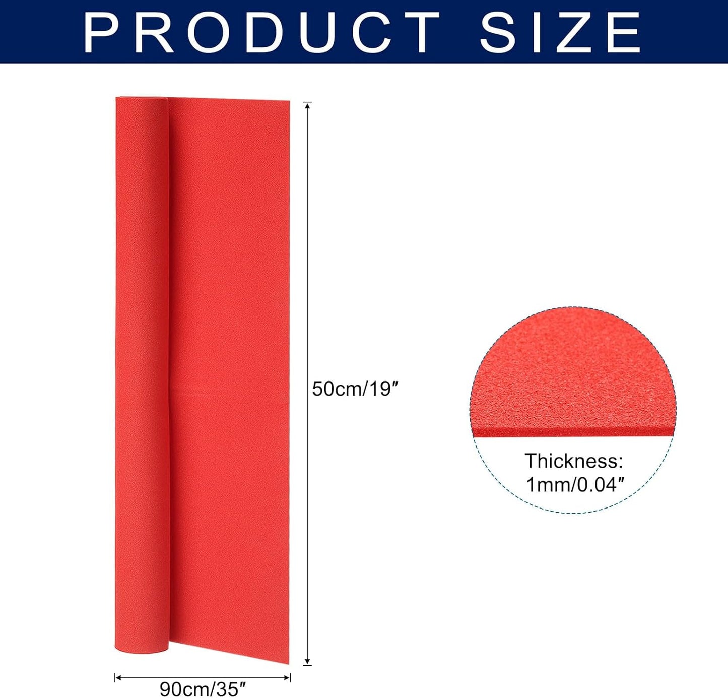MECCANIXITY Foam Sheets Crafts 35x19 Inch 1mm EVA Craft Foam Paper Foam Sheets for Crafts Projects DIY Cosplay Modeling, Red