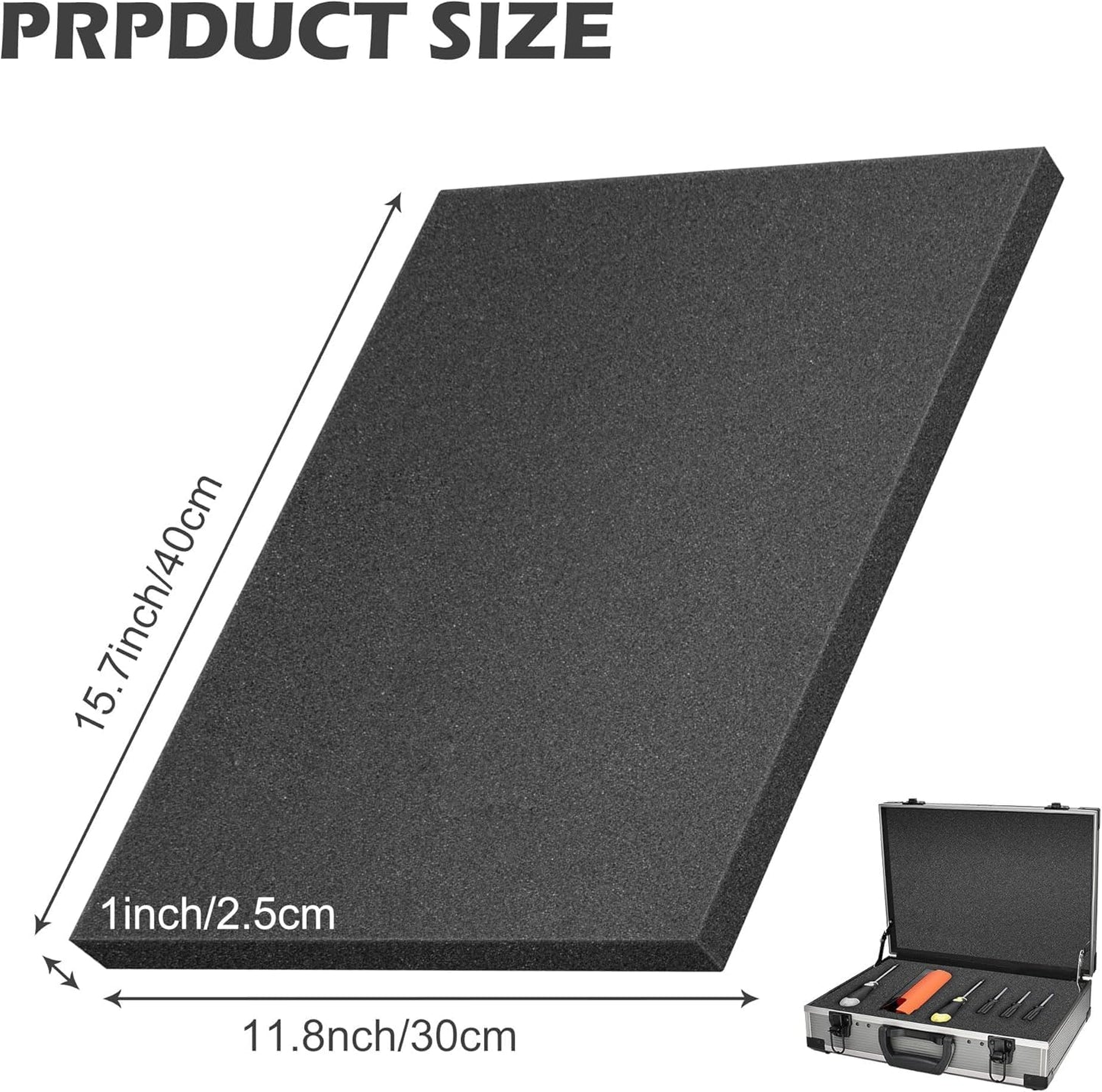 DECOHS 4 Pcs Polyurethane Foam Sheet- 16 x 12 x 1 Inch Cuttable Foam Inserts for Cases- Packing Foam Pads for Toolbox Camera Storage and Crafts