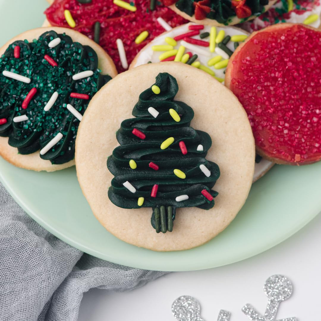 Sweets Indeed Dye Free Christmas Sprinkles – 2.75 oz 6-Cell Holiday Jar | Red Sanding Sugar, Green Sanding Sugar & Christmas Jimmies | Natural Edible Cookie, Cupcake & Cake Decorations