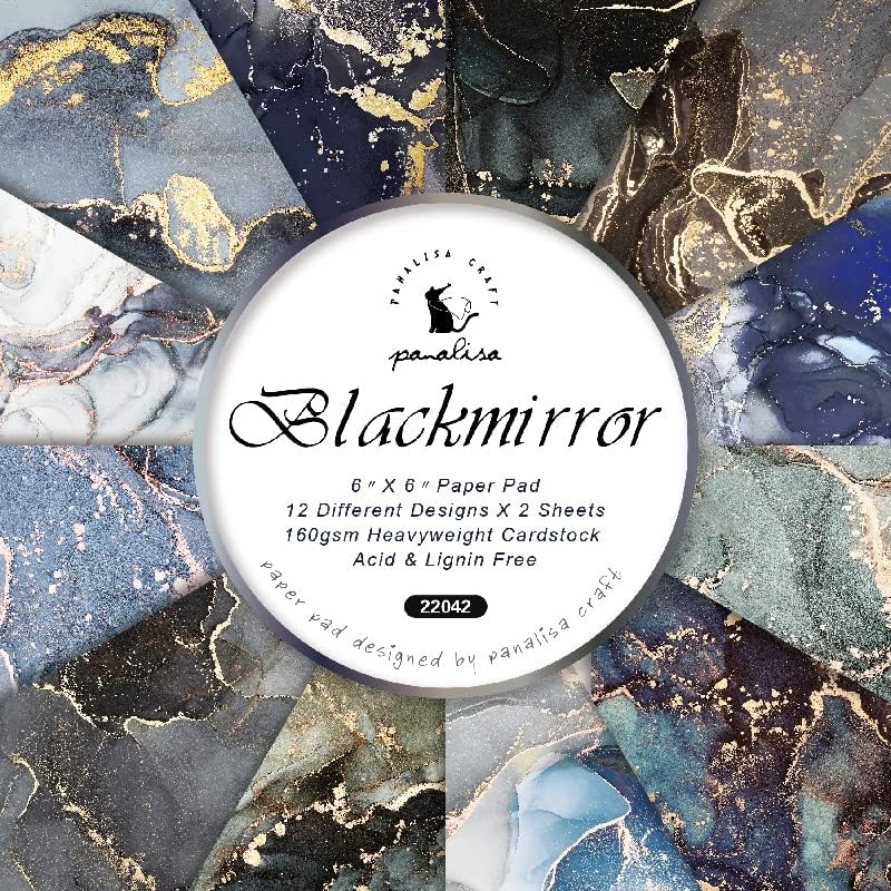 Marbled Scrapbook Paper Pad Color Marble Patterned Paper 6×6,24 Sheets Single-Sided Scrapbooking CardStock Papers Pad for Holiday Cardmaking DIY Origami Journaling.