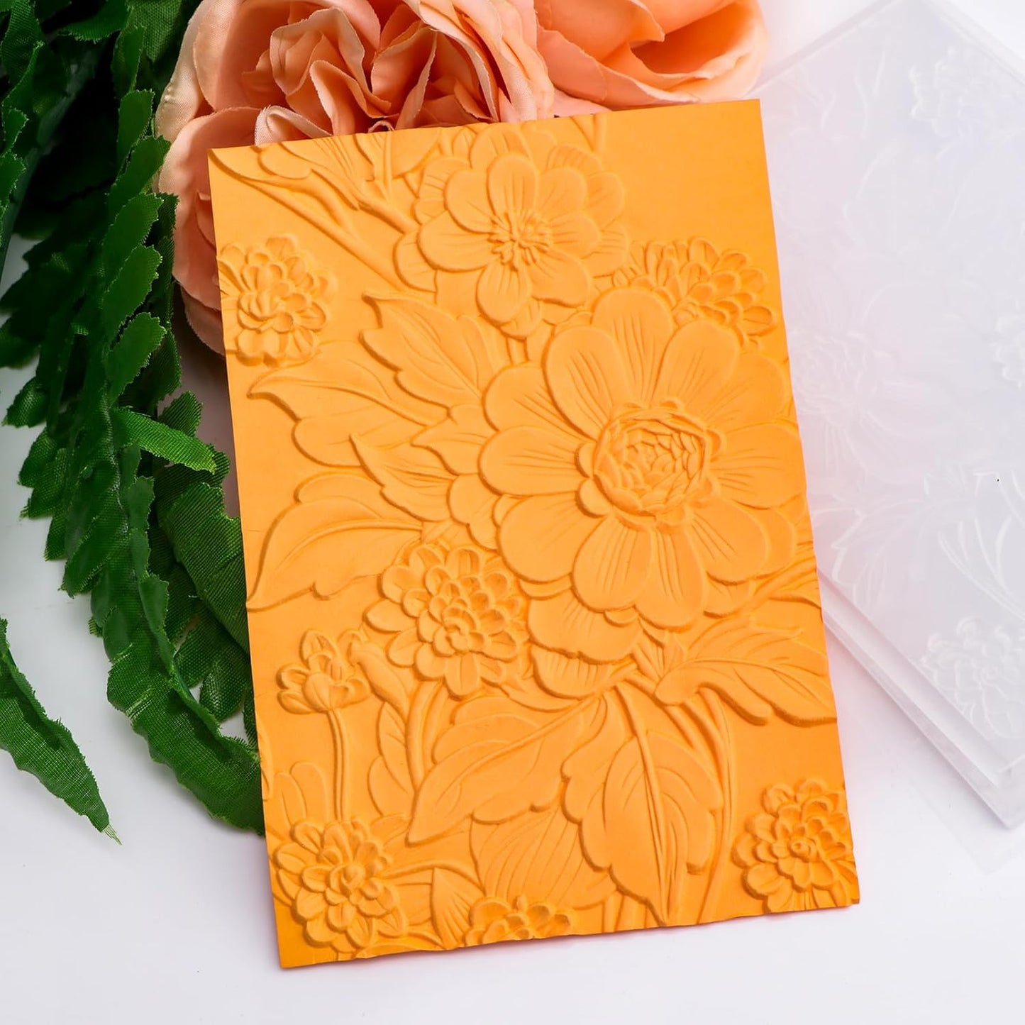 BAOFALI 3D Embossing Folder for Card Making Texture Fades Blossom Bloom Floral Plastic Embossing Folder Template for DIY Scrapbooking Paper Card Making Paper Card Embossing Stencil