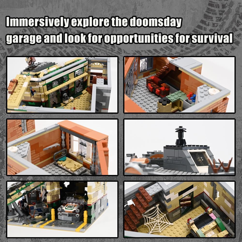 Retro Modular Buildings City Sets,Abandoned Expert Garage and Rusted Cars,City Modular Collection Kit,3325 pcs for Adults & Teen