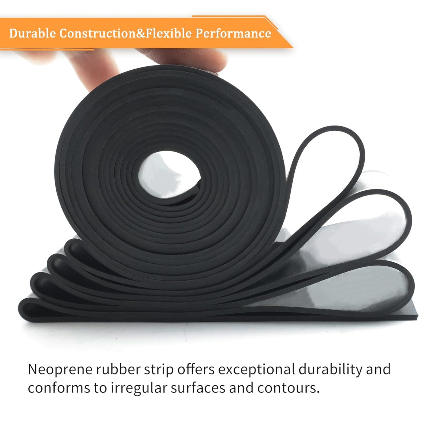 DOBTIM Neoprene Rubber Strips 1/8 (.125)" Thick X 2" Wide X 10'Long, Solid Rubber Rolls Use for Gaskets DIY Material, Supports, Leveling, Sealing, Bumpers, Protection, Abrasion, Flooring, Black
