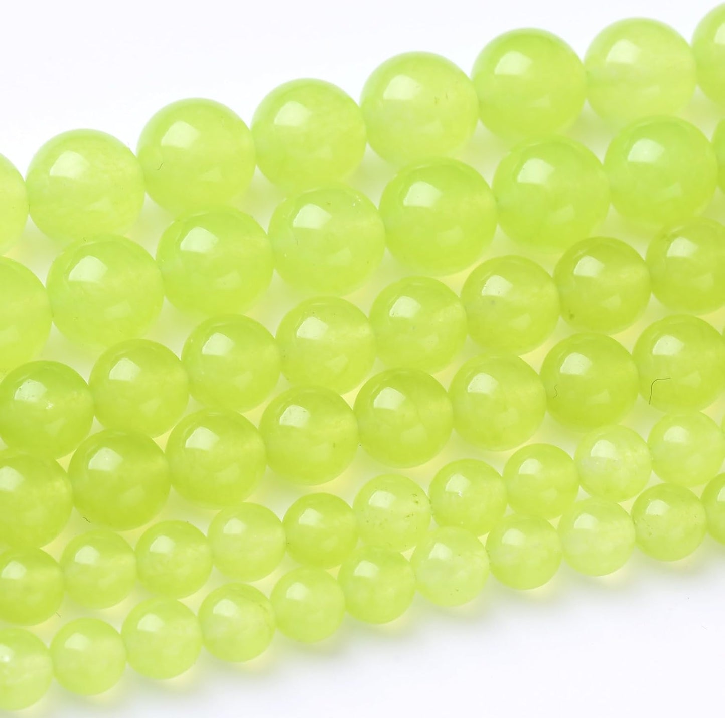 35PCS 10MM Natural Apple Green Chalcedony Beads Round Loose Stone Beads for Jewelry Making DIY Energy Stone Healing Power Bracelet 15"
