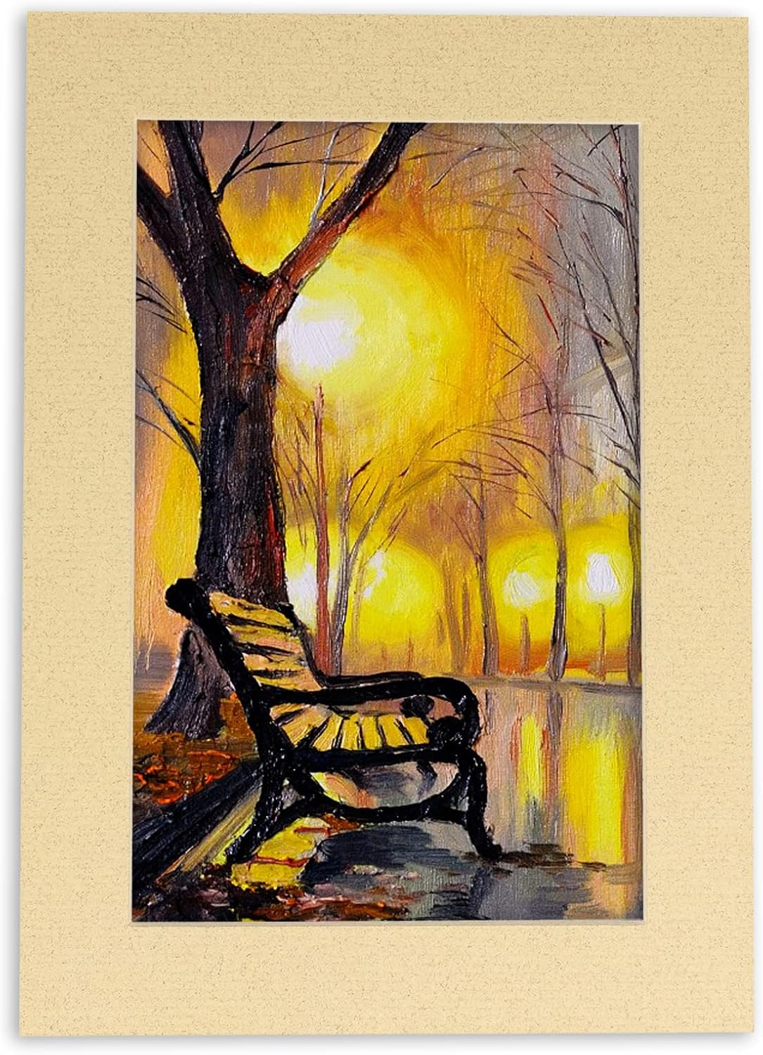 8.5x11 Mat Bevel Cut for 7x9 Photos - Acid Free Tan Precut Matboard With Backing Board and Crystal Clear, Self Seal Photo Mat Bag - For Pictures, Photos, Framing - 4-ply Thickness