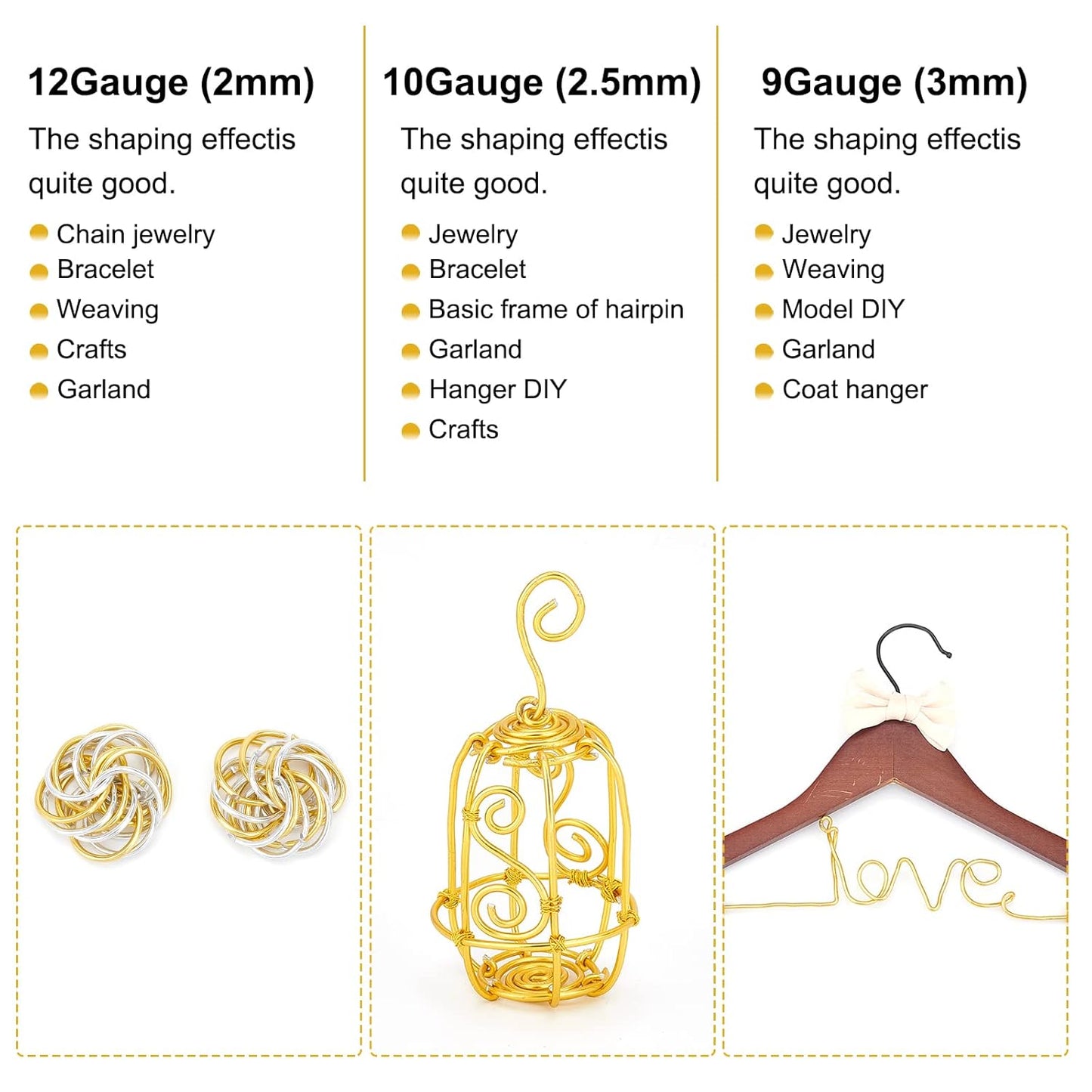BENECREAT 10 Gauge Jewelry Craft Aluminum Wire 80 Feet Bendable Metal Sculpting Wire for Craft Floral Model Skeleton Making (Black, 2.5mm)