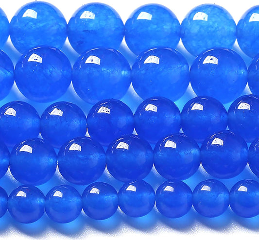 6MM Natural Purplish Blue Chalcedony Stone Beads Crystal Energy Round Loose Beads for Jewelry Making Bracelet 120pcs 2 Strands 32"