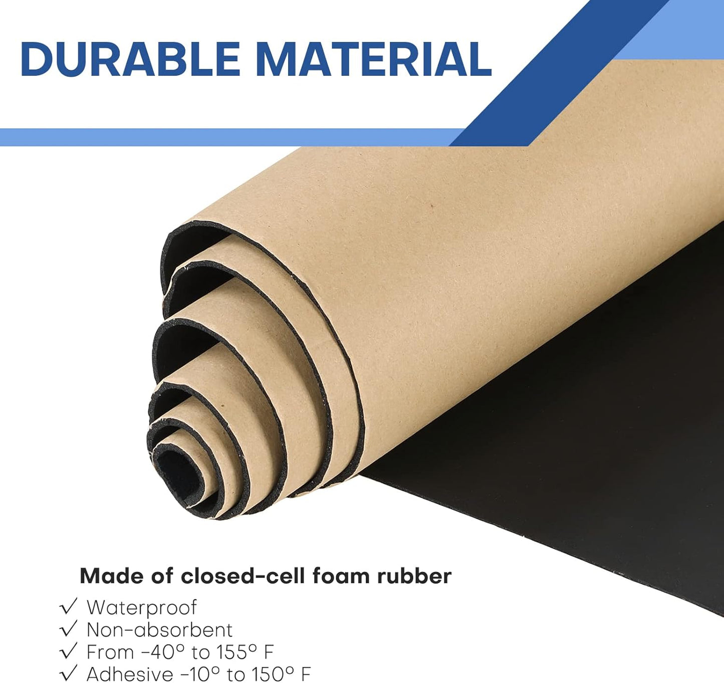 MYFULLY Sponge Neoprene Roll with Adhesive, Waterproof Foam Rubber Sheet Cut to Multiple Dimensions and Lengths for Shock Pad, Gaskets, DIY, Crafts (1/8" Thick x12 Wide x 24" Long)