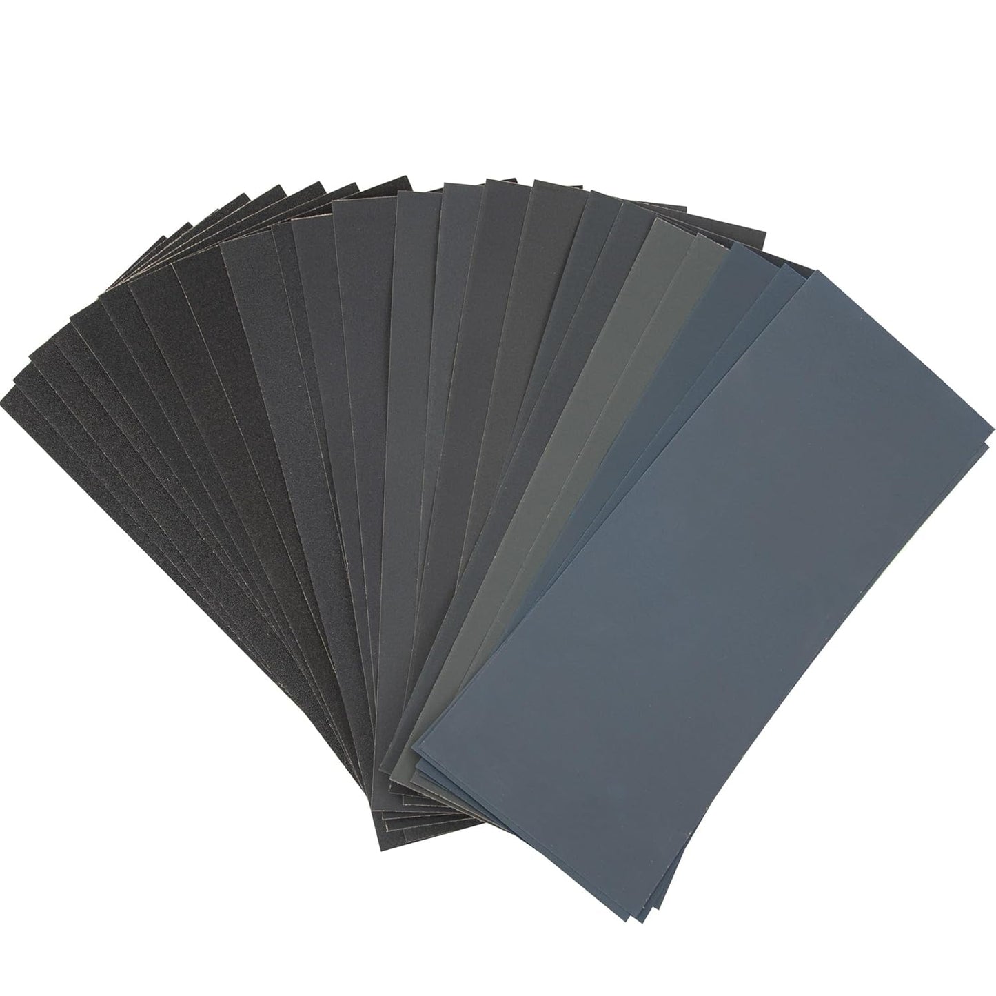 KENDO 24PCS Sand Paper Variety Pack Sandpaper 12 Grits Assorted for Wood Furniture Finishing, Metal Sanding and Automotive Polishing, Wet Dry Sandpaper