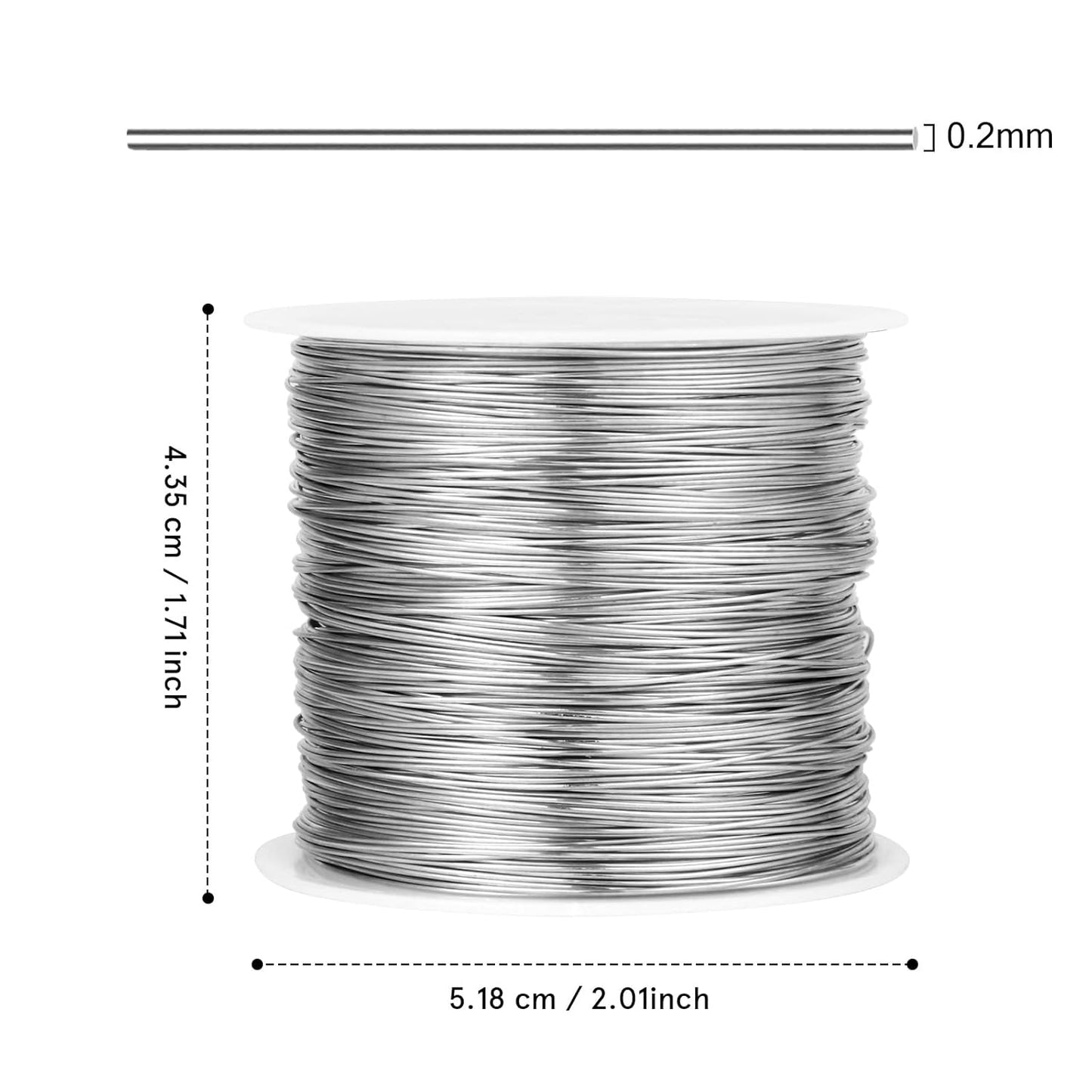 492FT Jewelry Wire 32 Gauge Tarnish-Resistant Copper Beading Wires Roll Bulk for DIY Crafts Jewelry Making, Silver Wire