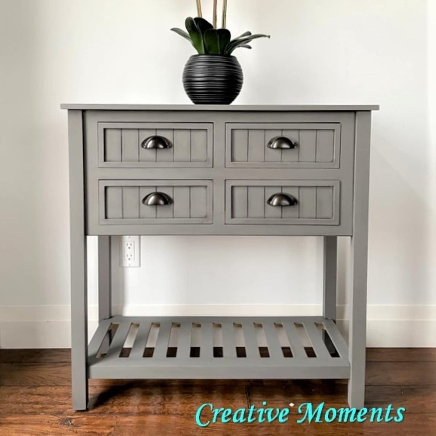 Dixie Belle Paint Company Chalk Finish Furniture Paint - Hurricane Gray (8oz) - Matte Medium Gray Chic Chalk Mineral DIY Furniture Paint