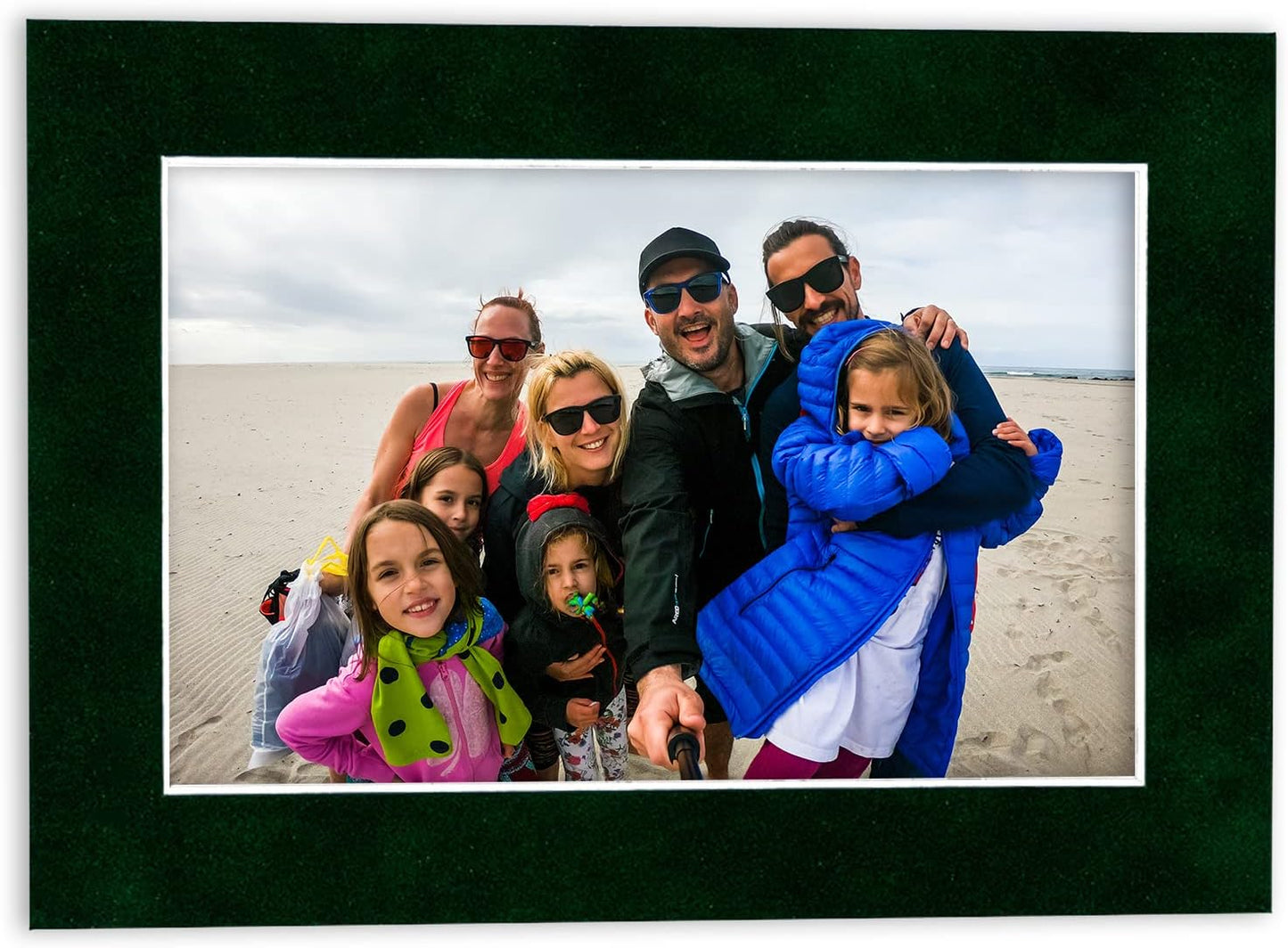 Pack of 25 Acid Free 11x14 Mats Bevel Cut for 8.5x11 Photos - Green Suede Precut Matboards For Pictures, Photos, Framing - 4-ply Thickness
