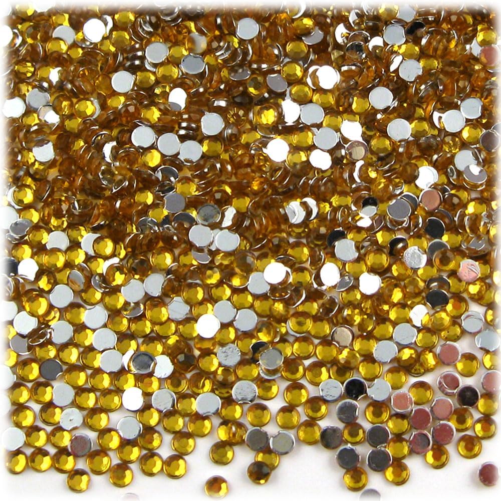 The Crafts Outlet 1,440pc Rhinestones Round 3mm (10ss) Flatback Emerald Green EGR