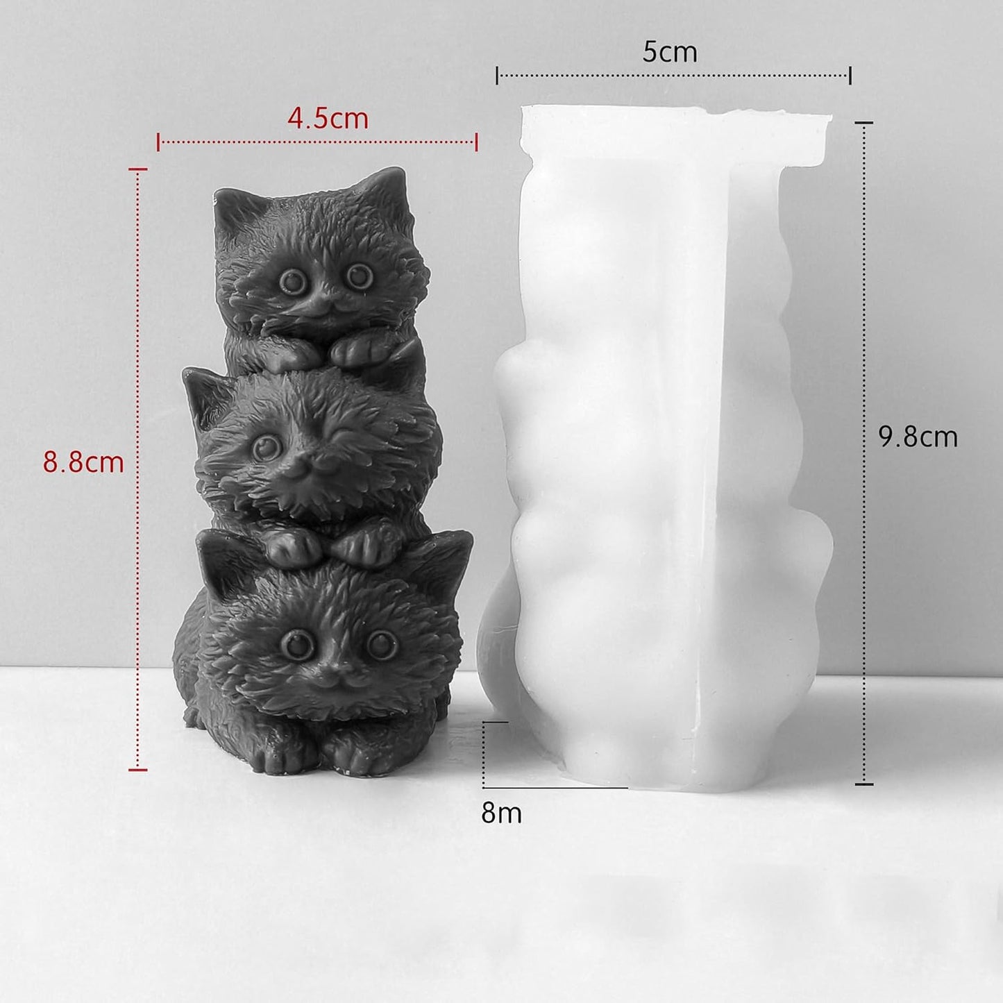 Cat Soap & Candle Mold - Silicone 3D Molds for Candy & Home Decor - Resin Casting & Making Molds