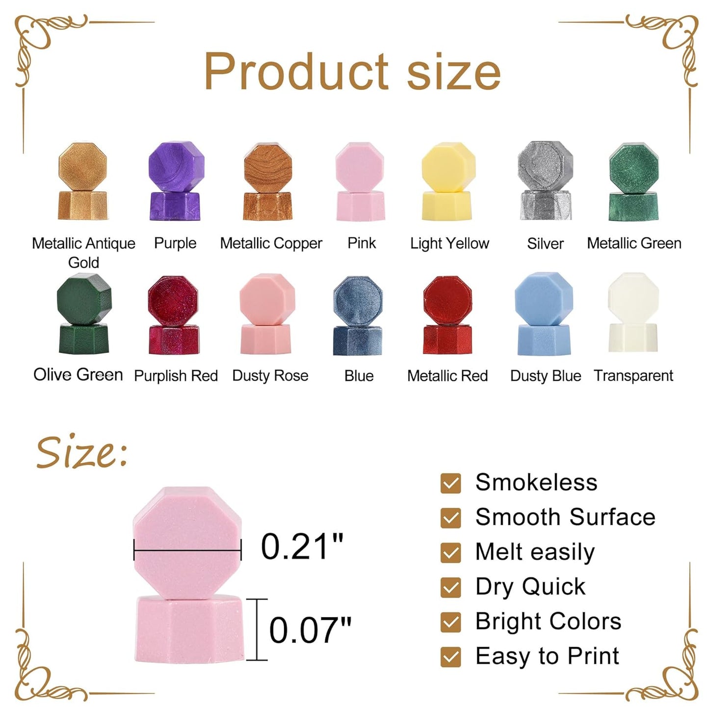 Yoption 360Pcs Olive Green Sealing Wax Beads, Hexagon Wax Seal Beads with 4Pcs Tea Candles and 2 Spoons for Wedding, Christmas, Gift, Envelopes