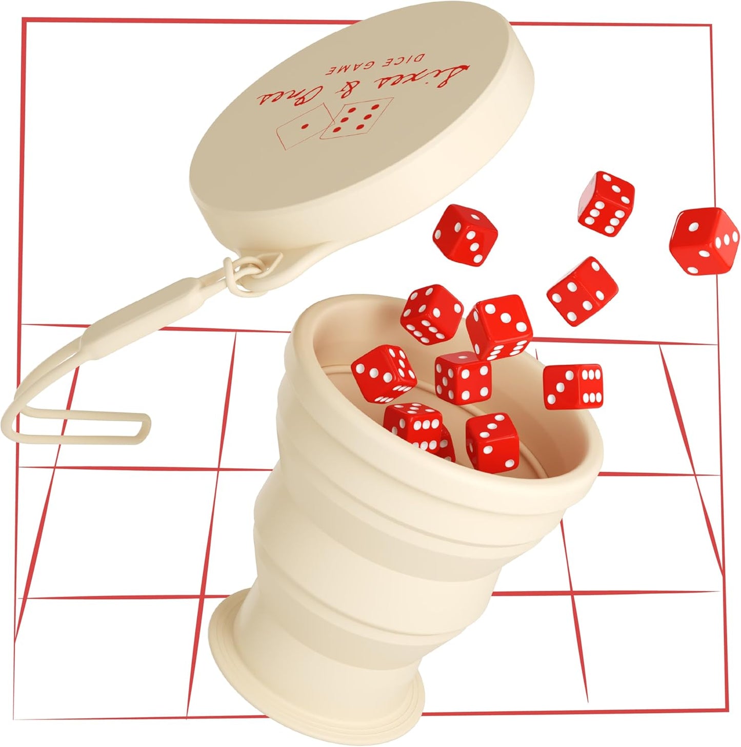 Vango Sixes & Ones Dice Game – 6 Curated Dice Games All in One, Expandable Rolling Cup to Play Anywhere – for Kids, Adults, Families, Travel, Perfect for Game Nights