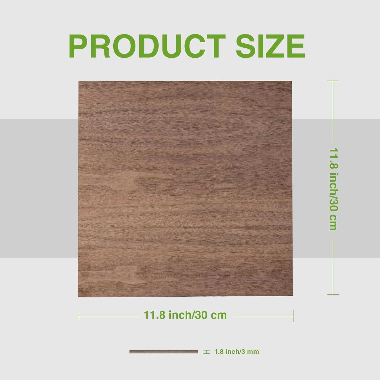 ROBOTIME 6-Pack Laser Wood Sheets 1/8" - 12 x 12 x 1/8 Inch - Basswood 2Pcs & Walnut 2Pcs & Birch 2Pcs - 3mm Plywood Sheets for Laser Cutting, Engraving & Wood Burning (Pyrography)