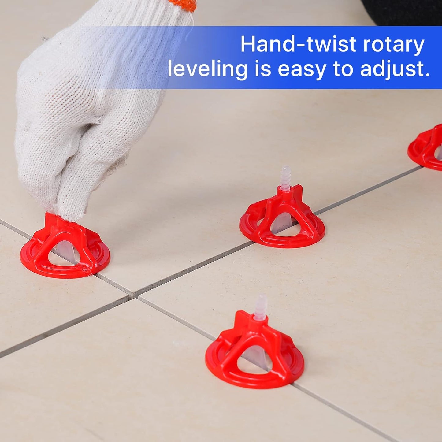 Professional Tile Leveling System Kit，Anti-Loosening Spacers/Wall, Bathroom Tiling - 1/16" Precision Alignment & Grout Spacing Tools(100caps+700base, 1/16)