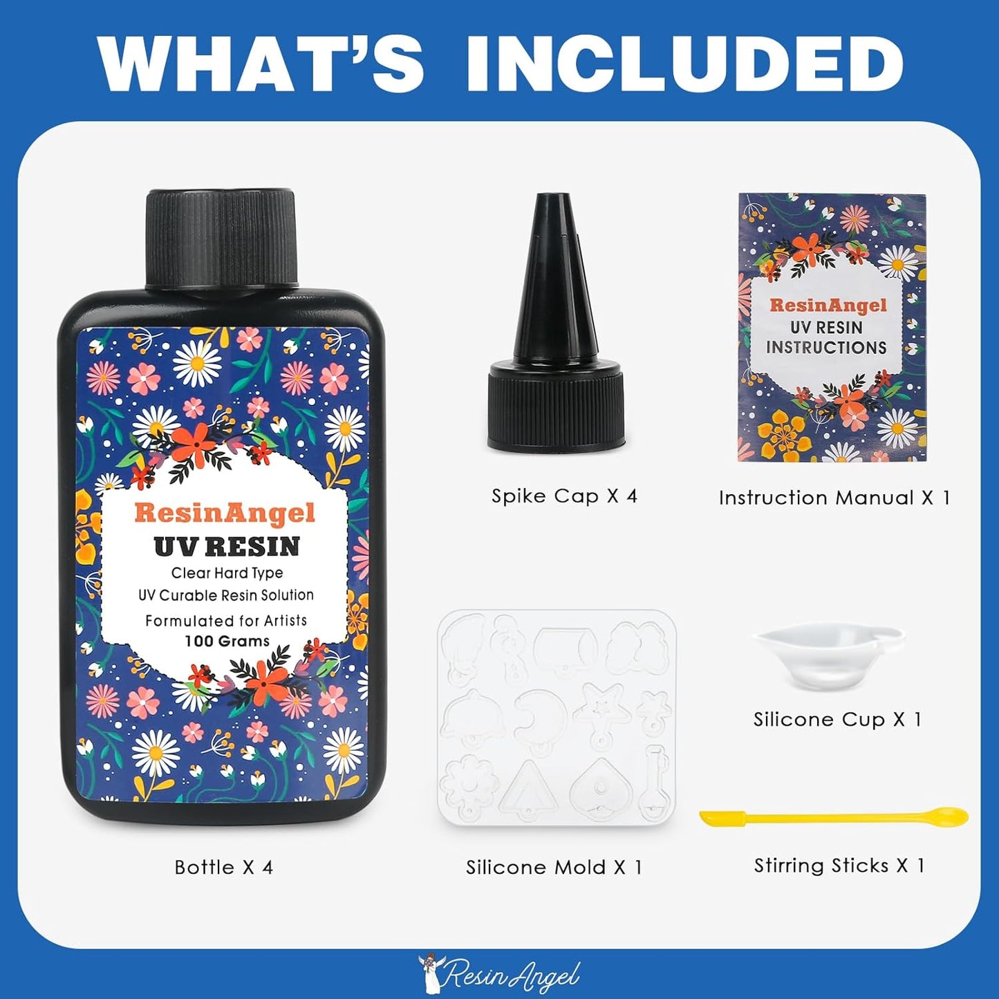 400g UV Resin kit, Crystal Clear Hard, Premixed UV Epoxica Resina Fast Curing Sunlight Activated with Casting Tools for Beginners Jewelry Making, DIY Art Crafts, Coating
