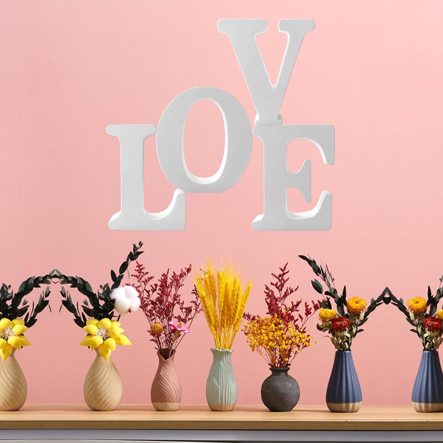 Wood Letters 4.3 Inch, White Unfinished Wood Letters for Graft, Wooden Letters for Wall Decor, Standing Letters for Bedroom, Home, Birthday, Party, DIY Graft (V)