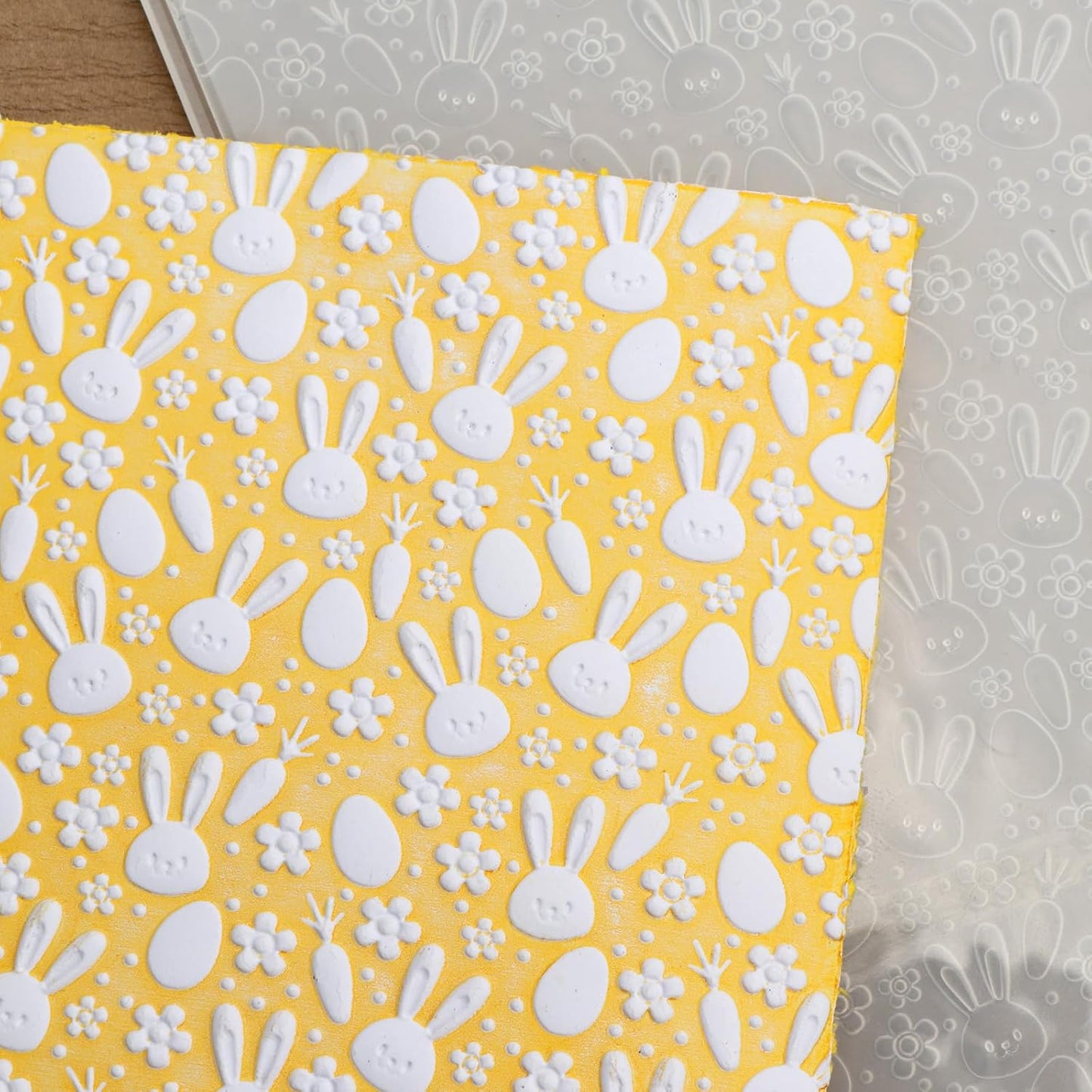 BAOFALI 3D Embossing Folder for Card Making,Easter Bunny Plastic Texture Fades Embossing Folder Template for Scrapbooking Cardstock Album DIY Decoration Paper Crafting 6.3x4.5inch