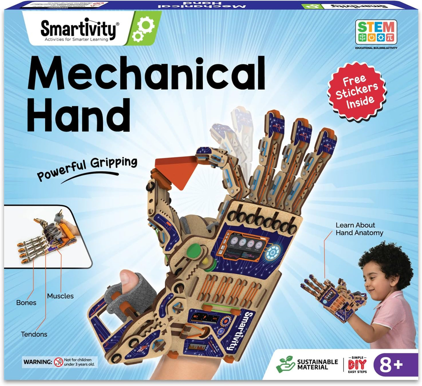Smartivity DIY Robotic Mechanical Hand STEM Toy for Kids 8-9-10-11-12-13-14 Years Old | Parents Choice Award Winner I Birthday Gift for Smart Kids | Engineering Kit for 8-14 Years Old Boys & Girls