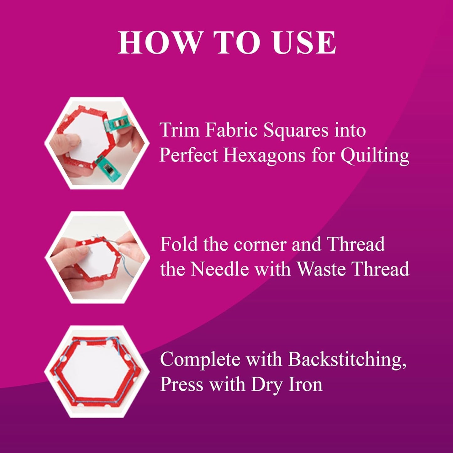 LaserThing Quilting Paper Templates | Handy Tools for Crafting Quilt Patterns | Ideal for Precision Quilting Projects | Includes 1'' Hexagon EPP Set - 100 Pieces